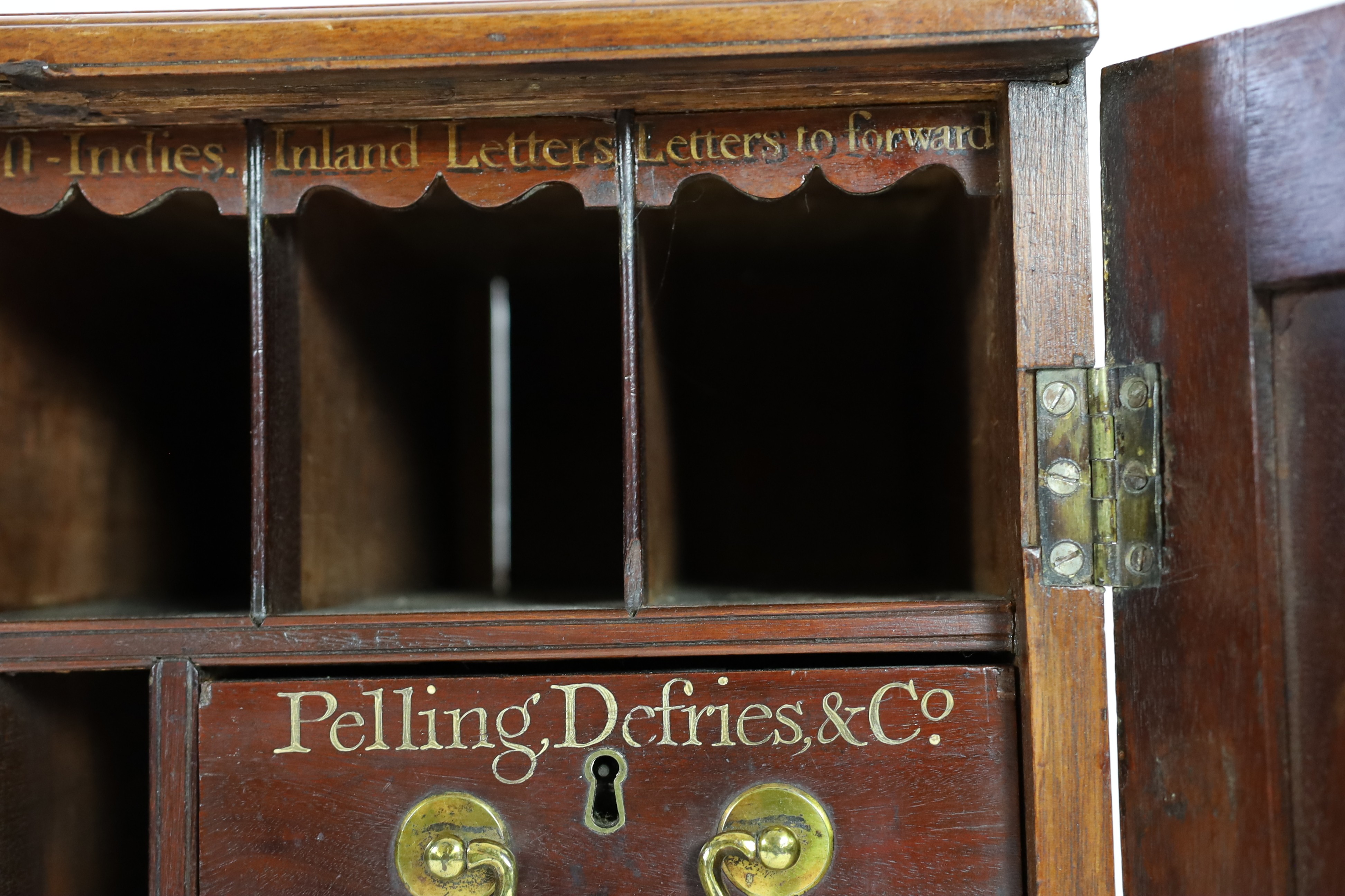 A George III mahogany secretary's cabinet, W.61cm D.37cm H.78cm